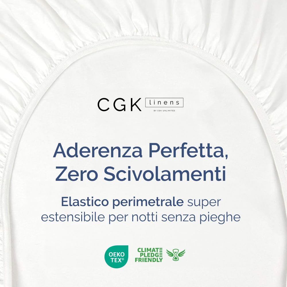 Lenzuolo con angoli 100x200 Bianco, profondità 30 cm - Lussuoso lenzuolo con angoli - Per materassi fino a 30 cm (12") di altezza - Morbido, senza pieghe e traspirante - 100x200 - singola