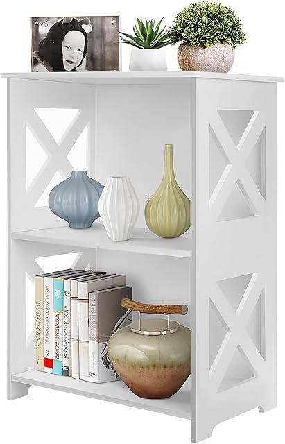 Queiting 2 Tier Side Table 40x27x56cm Nightstand Wood Modern End Table Easy Assembly Hallway Table Coffee Table For Home Bedroom Living Room
