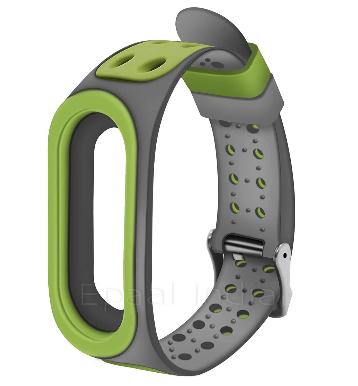 Epaal® Super Soft Durable Stylish Silicone Strap for Mi Band 5 / Mi Band 6 with Metal Buckle (Green-Grey) (B08R64ZXLD) Amazon Price History, Amazon Price Tracker