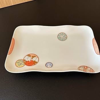 Amazon.co.jp: 深川製磁 寿赤絵 角盛皿 木箱 宮内庁御用達