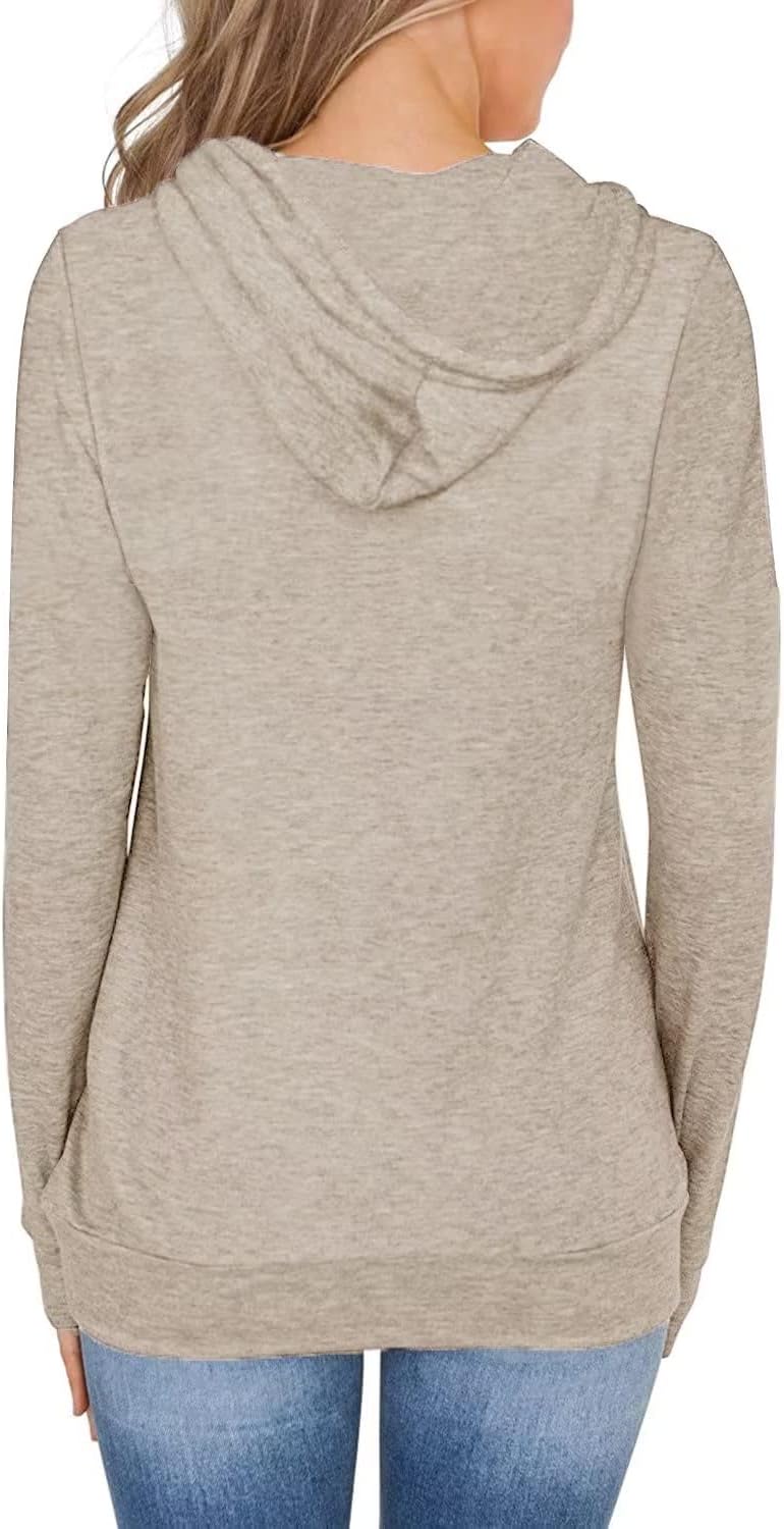 Women's Long Sleeve Hoodies Tops Lightweight Hooded Sweatshirts Pullover Casual Tunic Shirts with Pocket - Image 4
