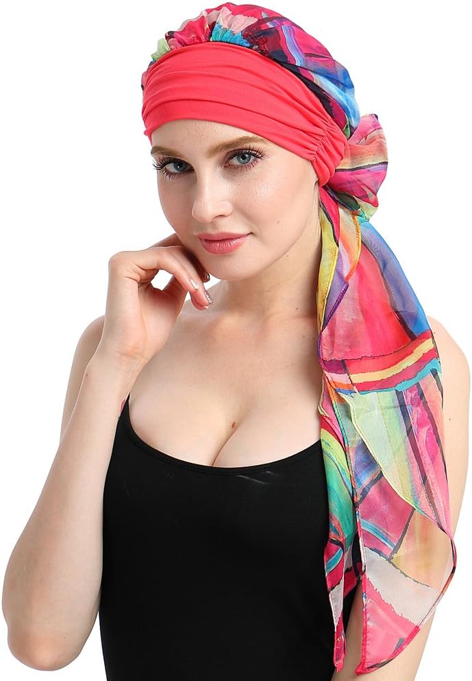 Chemo Headwear Turbans for Women Long Hair Head Scarf Headwraps Cancer Hats - Image 4