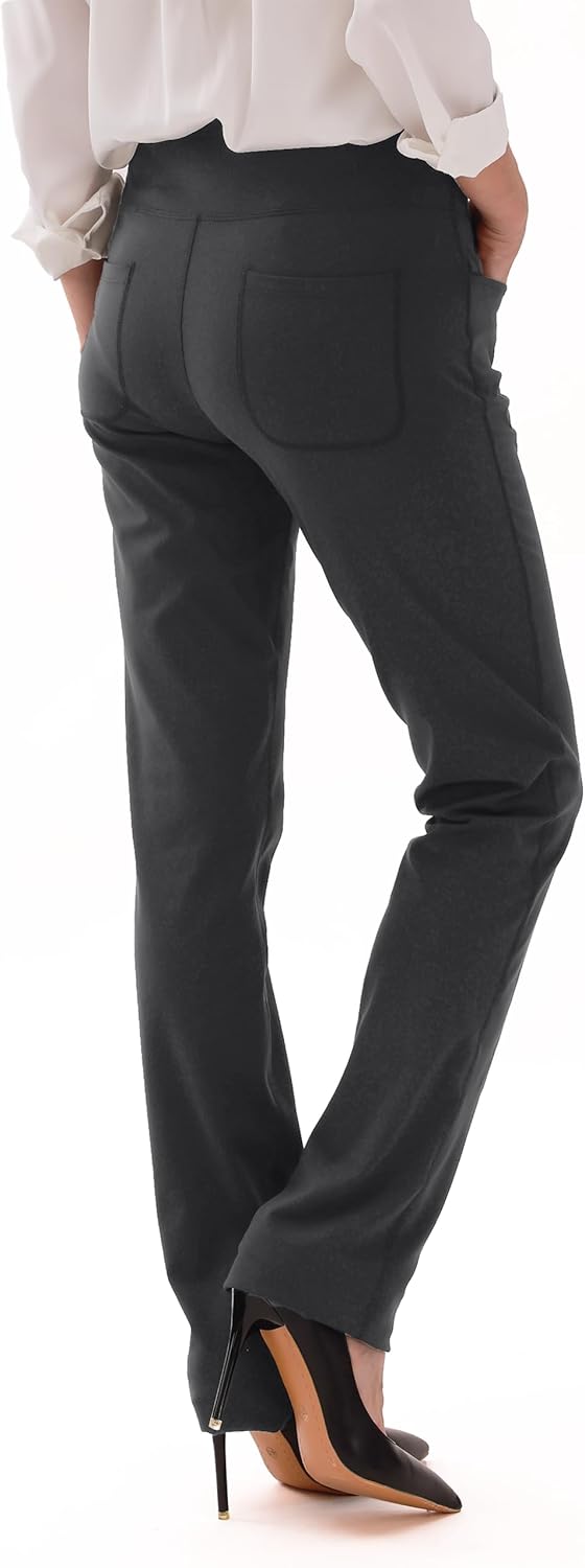 SAFORT Women's Yoga Pants Straight Leg Yoga Dress Pants 28"/30"/32"/34" Long Tall Inseam Stretch Slacks with Pocket - Image 9