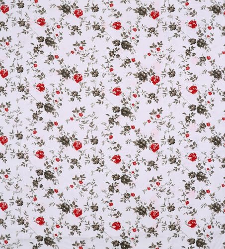 Image of DECORUM 190TC Cotton Feel Double Bedsheet with 2 King Size Pillow Covers | 90X100 Inches | Soft & Breathable Fabric| Lightweight & Comfortable | Premium Printed Bedding Set for Home |Rose Floral Print