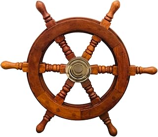 NauticalMart Sailors Special Wooden Ship Wheel, 15" Classic Ship's Steering Wheel Sailing Home Wall Mounting Decoration Accents Nautical Collectibles