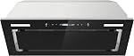 JOEAONZ Insertion de la portée du capot 30 1 cm 800 CFM, Gestuelle en verre noir à capot intégré & Touch Control Éventail d'échappement de cuisine, filtres à mailles Hotte recirculation double LED Lumières ductées/sans Ductless convertibles