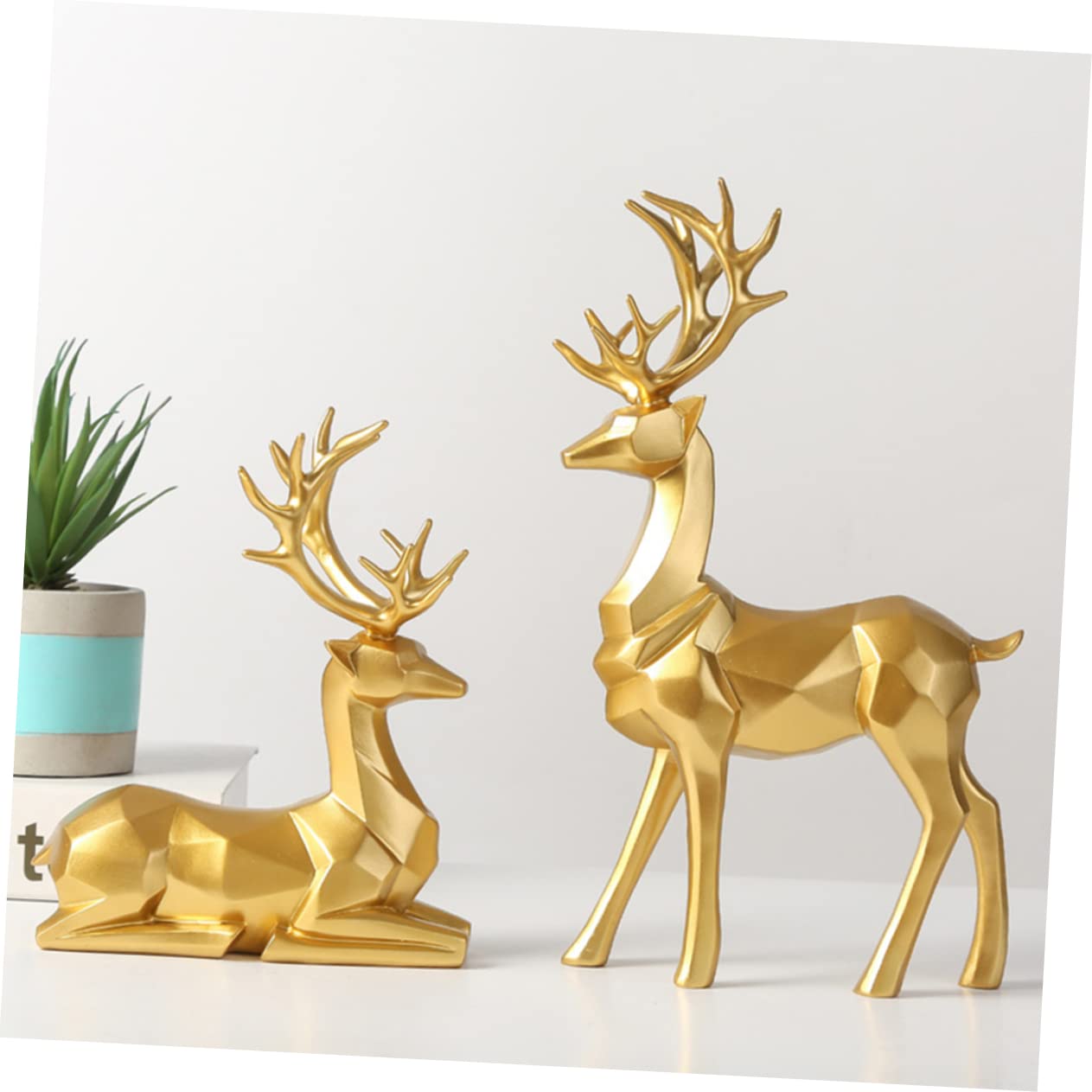 Statue De Renne Noël Décorations Table Rennes Flocage Figurines Cerfs