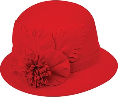 Felt Cloche Hat with Self Flower 