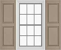 Vista 16 de Persianas de vinilo de panel elevado (1 par) 12 x 31 pulgadas - Cielo nocturno azul marino Persianas exteriores Incluye accesorios de montaje