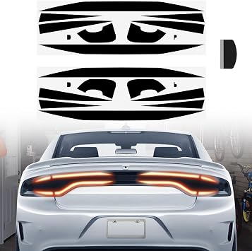 Tail Light Race Track Bat Vinyl Overlay Decal Cover Exterior Accessories for Dodge Charger 2015 2016 2017 2018 2019 2020 2021 2022 2023 2024