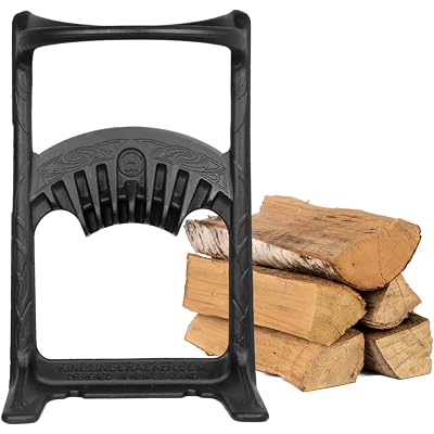 Kindling Cracker King XL Firewood Kindling Splitter – Extra-Large Cast Iron Wood Splitting Wedge, 9" Safety Ring, Extra Large 17" Height, No Axe Needed, Made in Australia