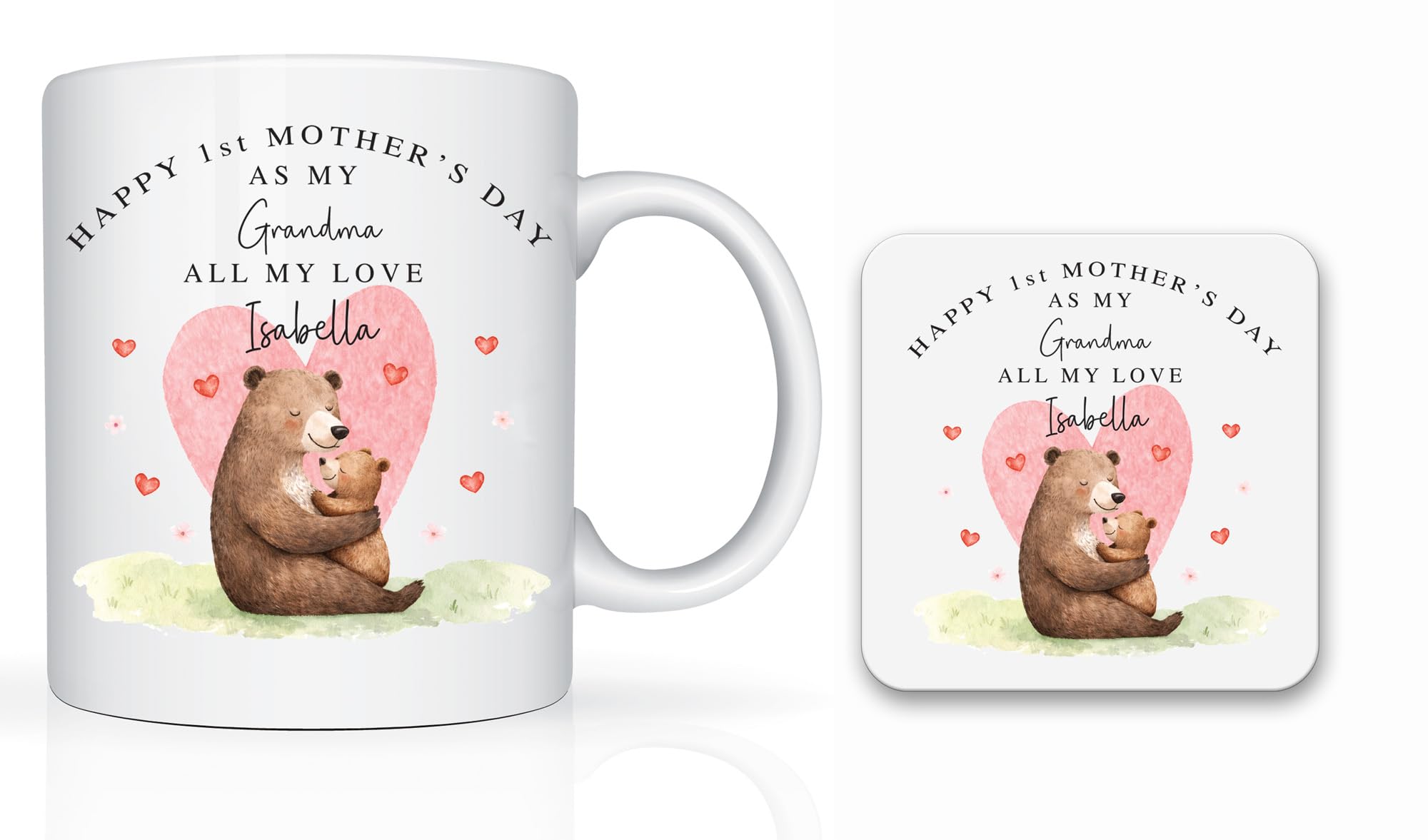 Star Online Personalised Mother’s Day Gifts for Mum, 11oz Ceramic Coffee Cup, Birthday Present for Stepmum, Grandma from Daughter, Son (Bear)