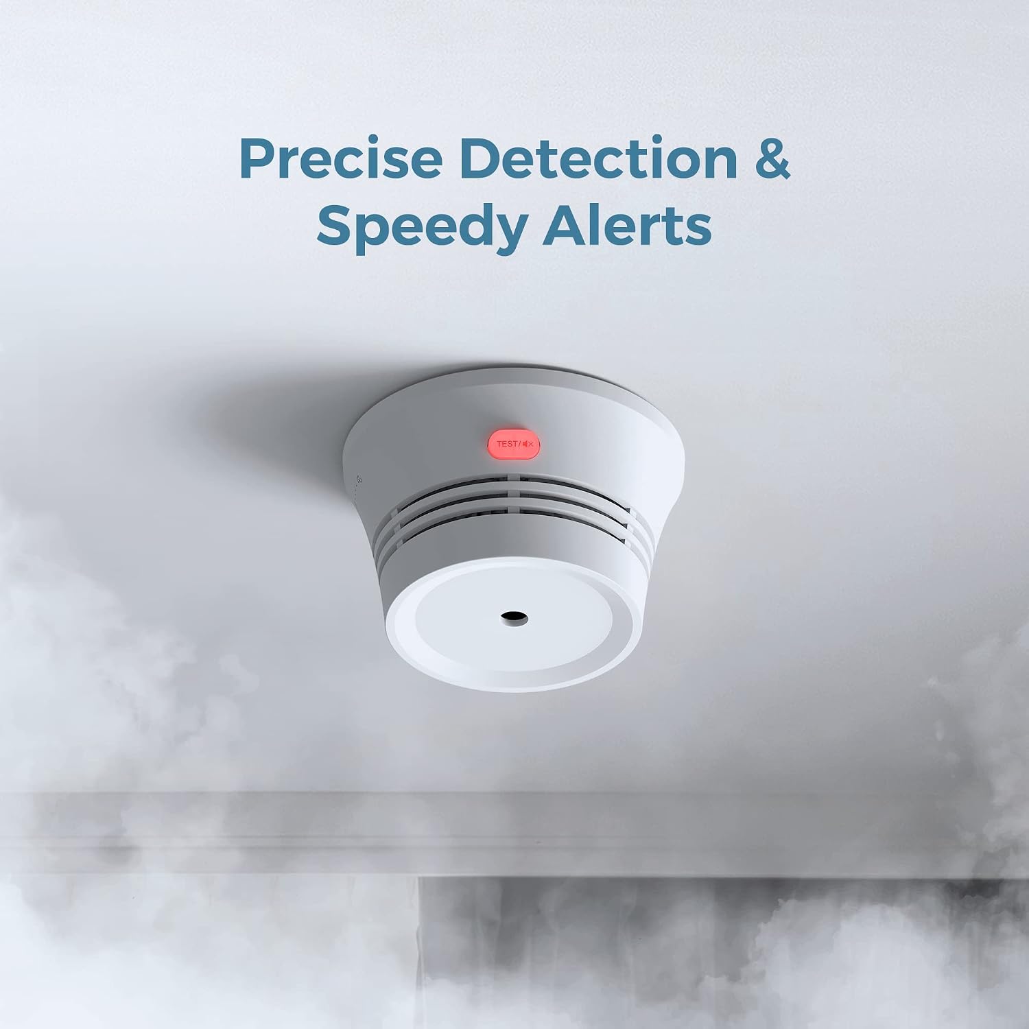 AEGISLINK Wireless Interconnected Smoke Detector Fire Alarm, Smoke Alarm Fire Detector with Transmission Range of Over 820 ft, Replaceable Battery, S-RF220, 3-Pack