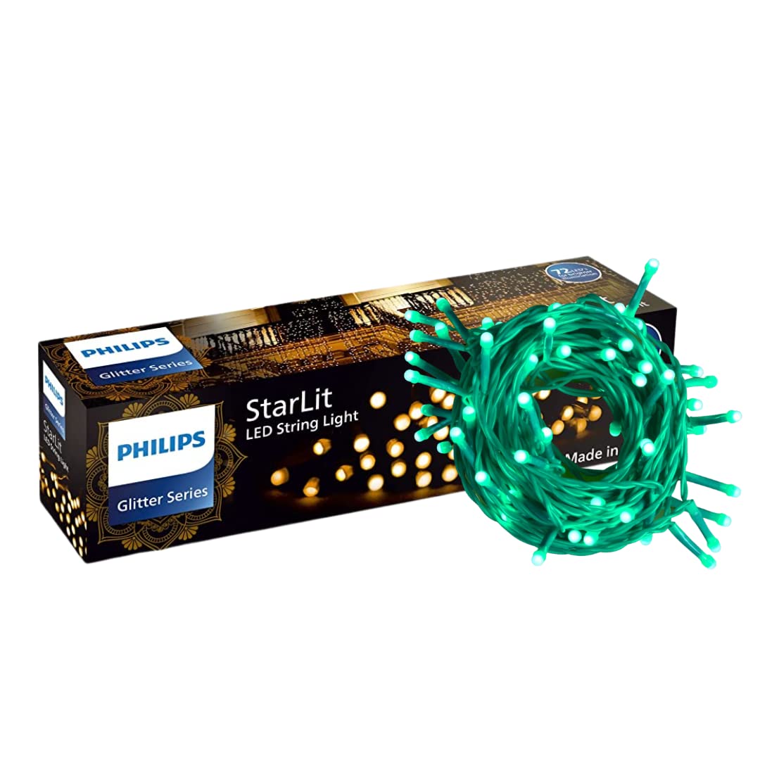 Philips Starlit 12 Meter 72 LEDs String Light for Decoration | Festival LED String Light for Diwali, Christmas and Home Decoration| Green, Pack of 1 (B0B5RNK6JM) Amazon Price History, Amazon Price Tracker