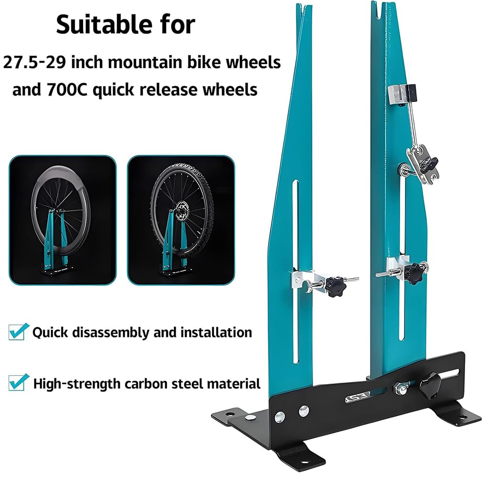 Support De Réparation De Vélos, Porte-Parcours De Réglage des Roues Légères, Support De Truminage De Roue À Vélo Professionnel, Outil De Réparation D'alignement De La Roue De Vélo Réglable
