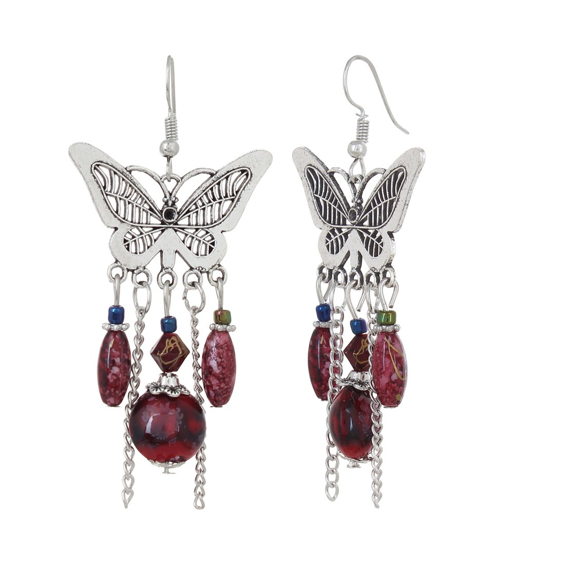 Bohemian Oxidised Silver Earrings for Women