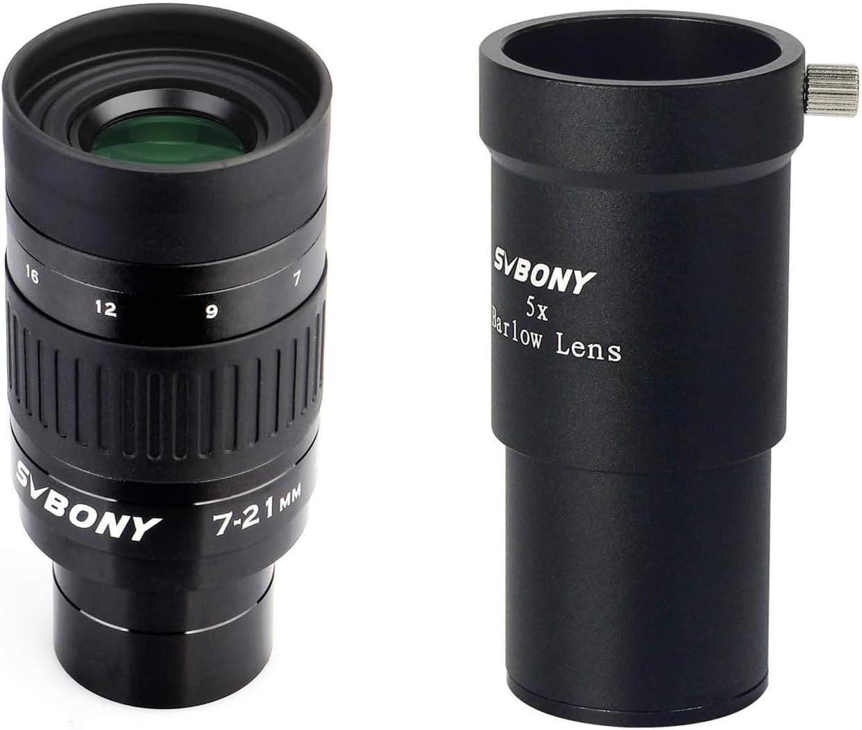 SVBONY Telescope Barlow Lenses Bundle with SV135 Zoom Eyepiece