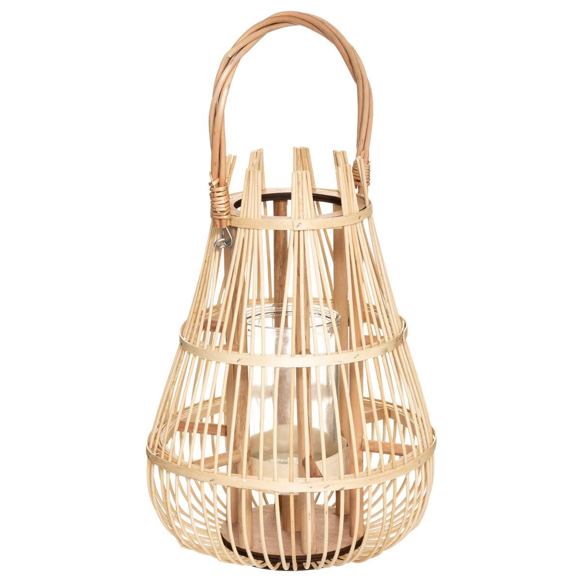 Atmosphera - Rattan Lantern Basket Shaped H 37.5 cm