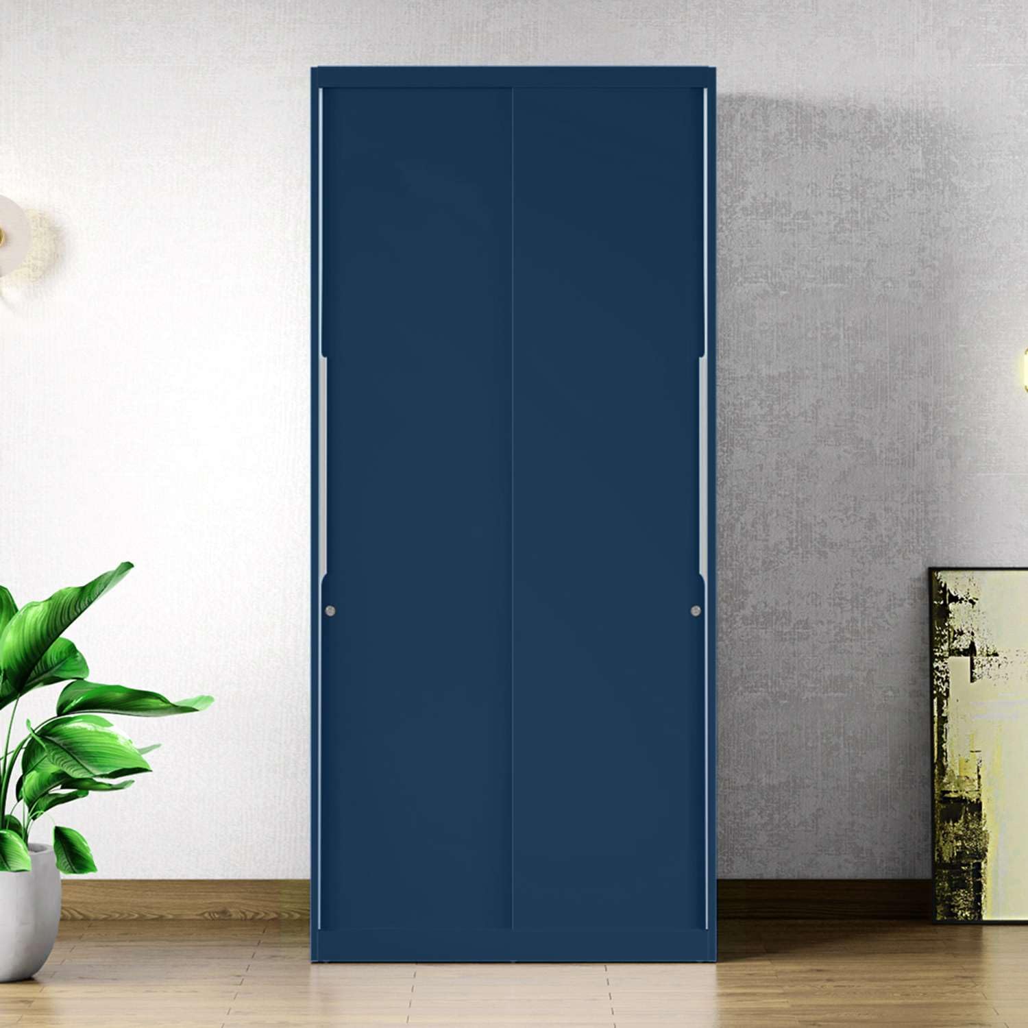 GODREJ INTERIO Almirah Slide N Store Compact 2-Door Steel Sliding Wardrobe for Clothes (Textured Phiroja Blue), 1-Year Warranty, 5 Shelves, 1 Drawer-image-40