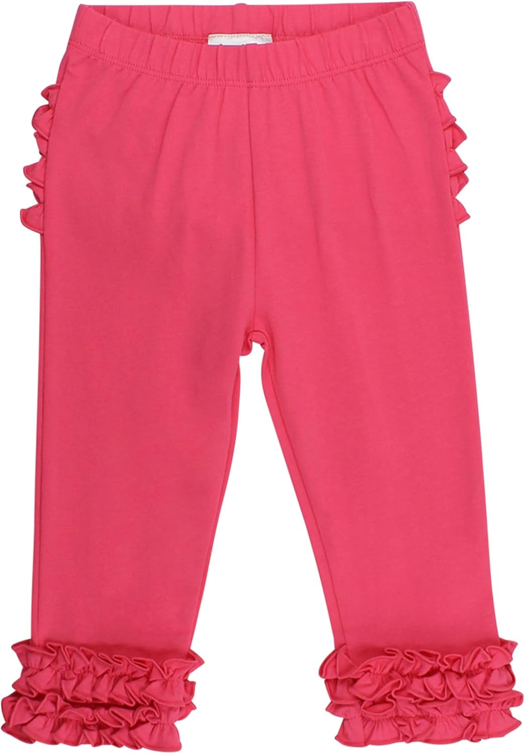RuffleButts® Baby/Toddler Girls Soft Knit Ankle Length Ruffle Leggings - Image 3