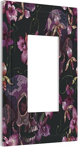 Miniatura 65 de Cubierta de interruptor de luz de palanca doble de 2 cuadras, color rosa, hongos, flores, placa de pared, placa frontal eléctrica, retro, años 70,