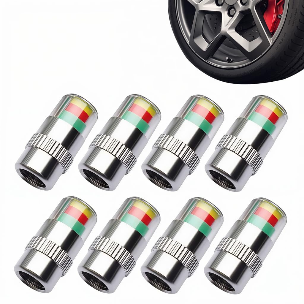 ZIBUYU® 8 pcs Car Tire Pressure Monitor Valve Stem Caps Sensor Indicator-image-16