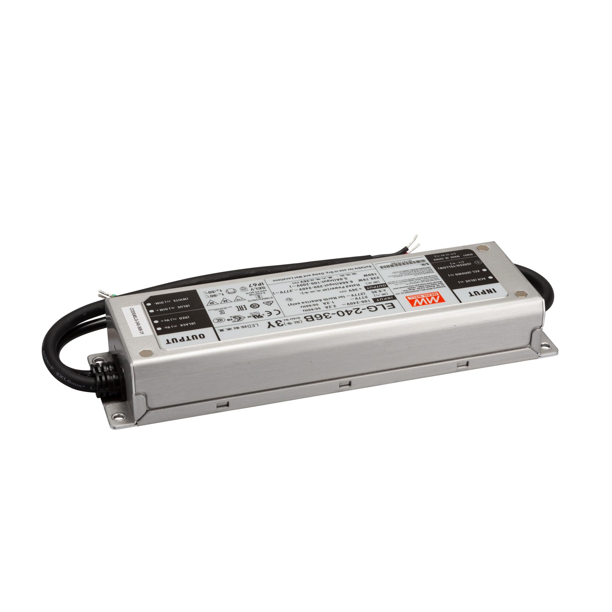 Mean Well ELG-240-36B-3Y - Trasformatore LED a tensione costante, 239,82 W, 6,66 A, 18-3