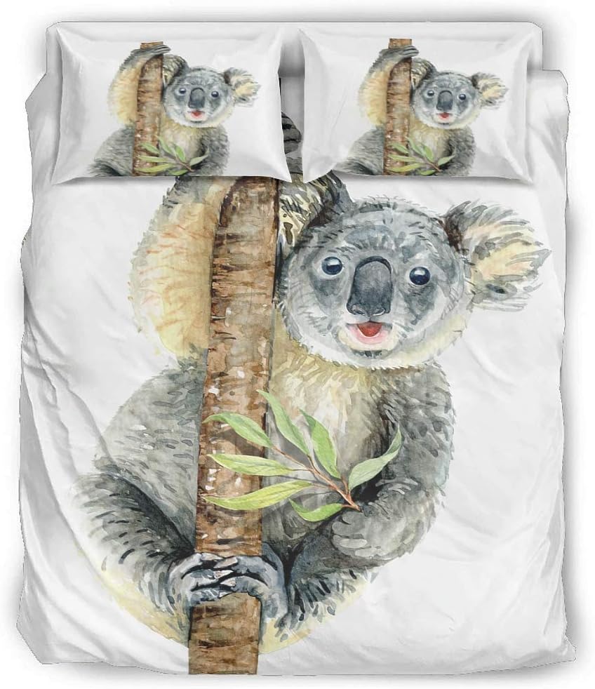 NE ZHA Koala Bedding Comforter Sets Vantage 3Pieces Duvet