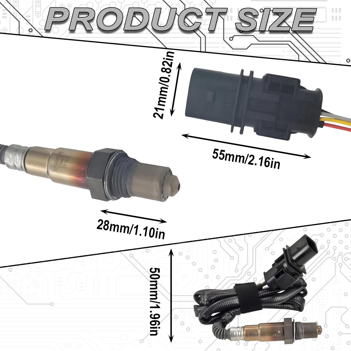 ZAMDOE 0258017025 Sonde Lambda pour BMW 1 3 5 6 E81 E87 E82 E90 E93 E92 E91 F33 F83 F32 F82 E60 F10 E61 F11 E63 E64 E65 E66 E67 pour Mini R55 R56 R57 R58 R59 O2 Sonde d'oxygène des gaz d'échappement