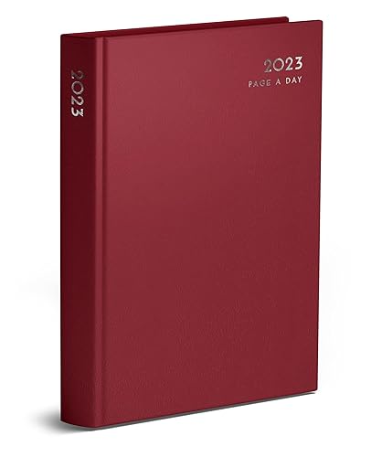 MantraRaj 2023 A5 Day To Page Diary Full Page Hardback Appointment Academic Diary Day Plan With Hourly Slots Planner Organiser For Student, Teacher, Home, Office, Business Daily Plan (Red)