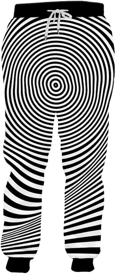 Hombre Creativo pantalón de chándal a Rayas Blanco Negro Unisex Pantalones  Sueltos Pareja Grande 3D Impreso Stun Pantalones Stun Stripes 4XL:  Amazon.es: Ropa