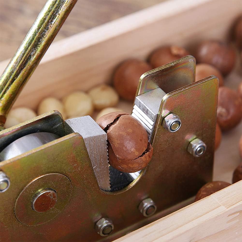 Pecan Nut Crackers, Macadamia Nut Cracker Heavy Duty Tool, Adjustable Manual Nutcracker Nut Tongs Opener Machine for Macadamia Shell Peeling with Handle for Walnuts Chestnuts Pecans Hazelnuts Almonds: Home & Kitchen