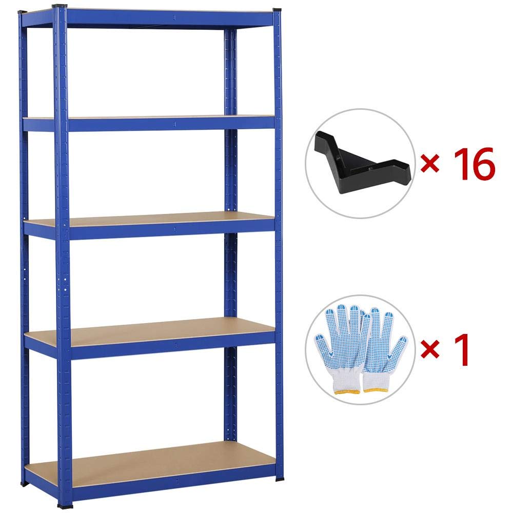 Yaheetech Scaffale/Scaffalattura in Metallo Acciaio a 5 Ripiani 180 x 90 x 40 cm Portata 875 kg da Garage Magazzino Mensola Angolare da Cucina Salvaspazio