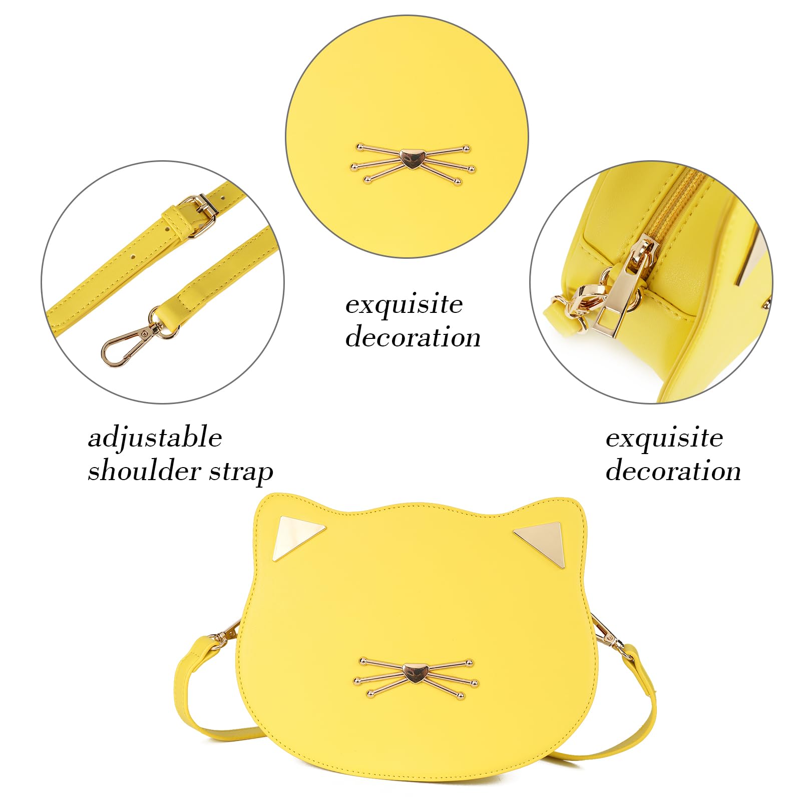 Gladdon borsa ragazza, borsetta ragazza, borsetta tracolla donna piccola,borsa a tracolla da donna con orecchie di gatto, borsa da gatto per ragazze regalo