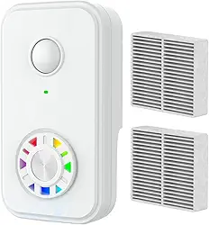 Purificador de ar HEPA, remove fumaça, purificador de odores e ventilador para dormitório, sala de estar, banheiro e quarto de animais de estimação, Branco