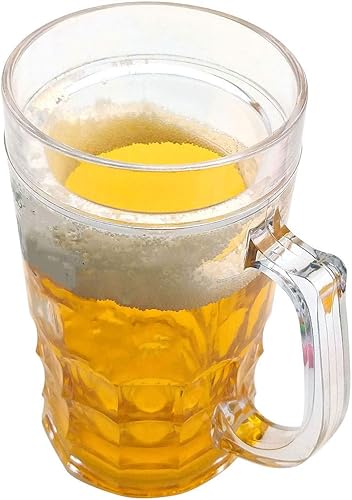 Miniatura 2 de Taza de cerveza falsa de 15.2 fl oz creativa doble entrepiso doble capa taza de cerveza congelada capacidad extra grande accesorios de decoración