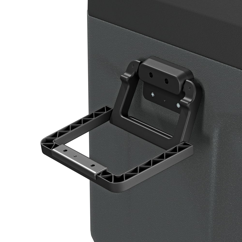 Yolco TCX50 Carbon kompresorowa lodówka podróżna 50 l + akumulator – Dual Zone, -20°C, 12/24 V i 230 V, aplikacja Bluetooth, lodówka i zamrażarka z rolkami, na kemping i w podróży