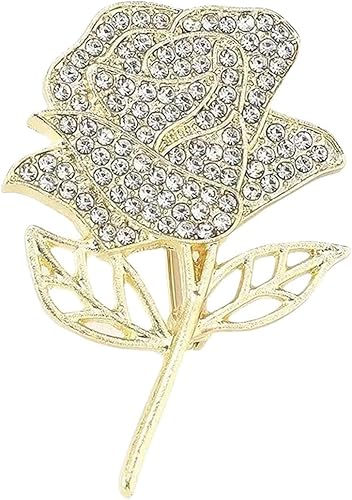 Miniatura 2 de 1 broche para mujer, temperamento de rosa, moderno, ligero y lujoso, lleno de flor de pecho de circón brillante, abrigo de otoño e invierno, alfiler