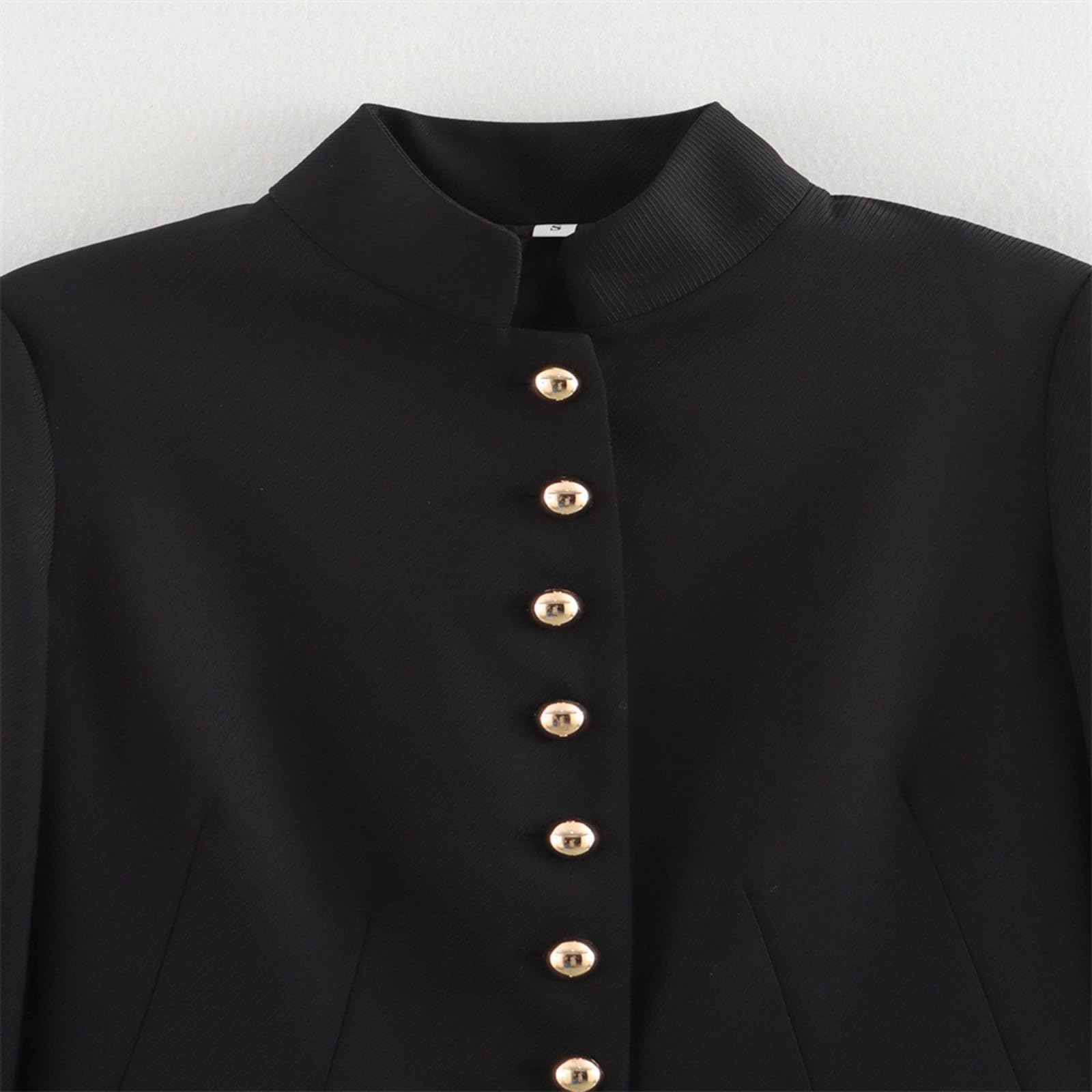 Trachtenjacke Damen Dirndl Jacke Trachtenblazer mit Knöpfen V Ausschnitt Jäckchen Oktoberfest Outfit Casaul Leichte Elegant Kurze Taschen