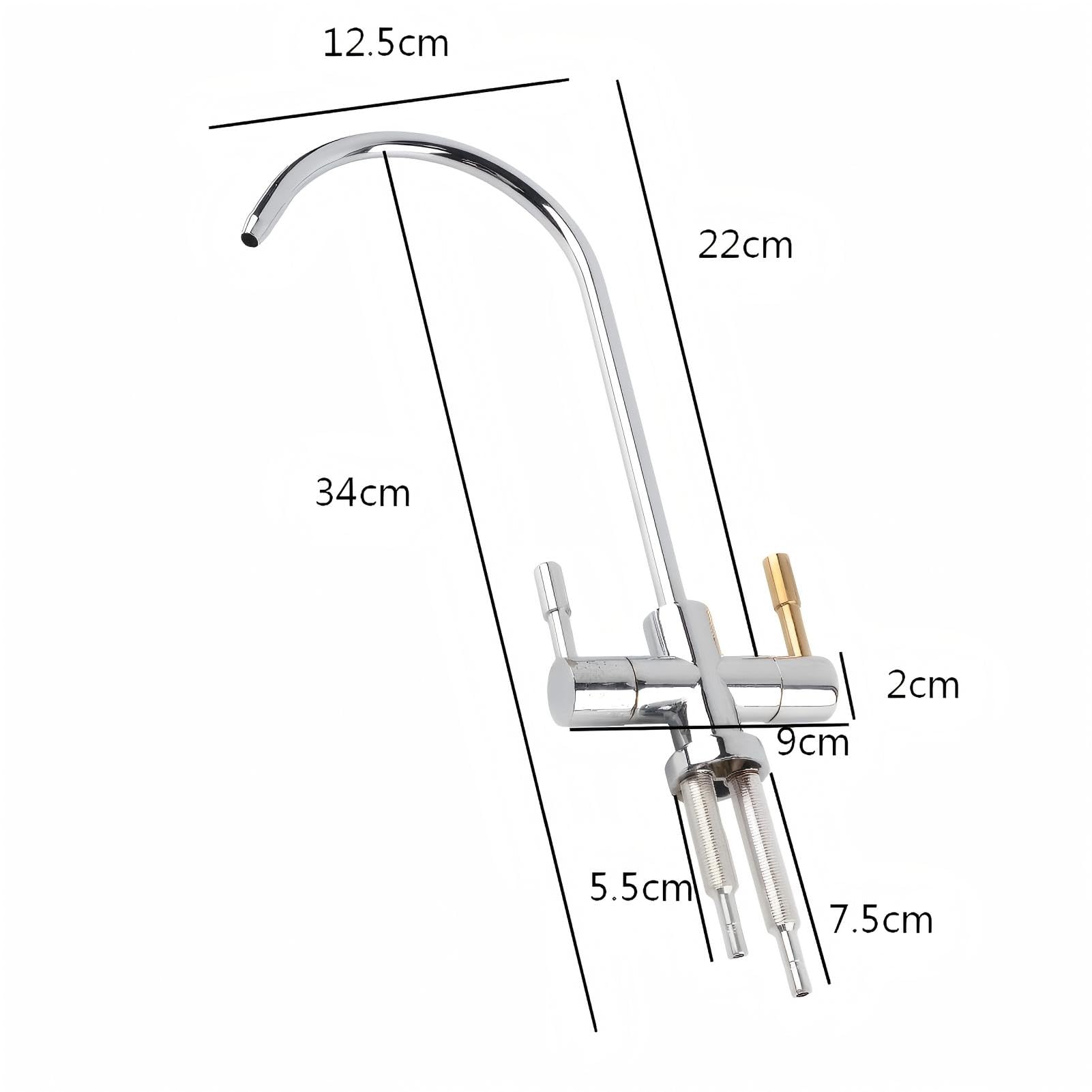 Grifo Purificador de Agua de Cocina - Filtro de Agua Potable Fría y Caliente Con Doble Orificio - Ósmosis Inversa RO Para Fregadero y Dispensador
