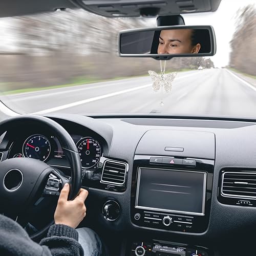 Miniatura 17 de zipelo Accesorios de automóvil con diamantes de mariposa brillante, dijes de cristal para espejo retrovisor de automóvil para mujeres, decoración