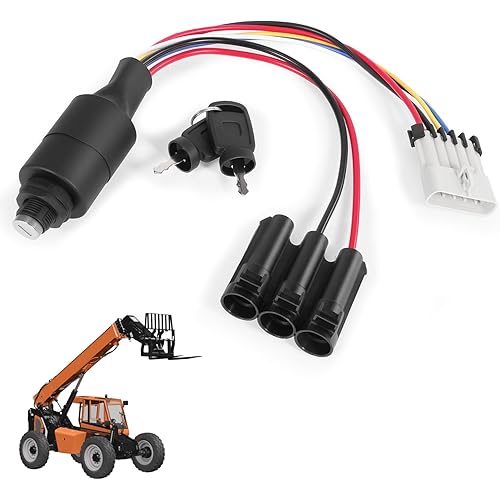 4360690 Ignition Switch w/2 Keys 8223453 JL4360690, Fit for Skytrak JLG Genie 8042 10042 10054 Models - Replace Ignition Key Switch 8035807