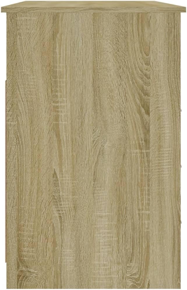 vidaXL Desk Sonoma Oak Engineered Wood Medium Desk Rectangular