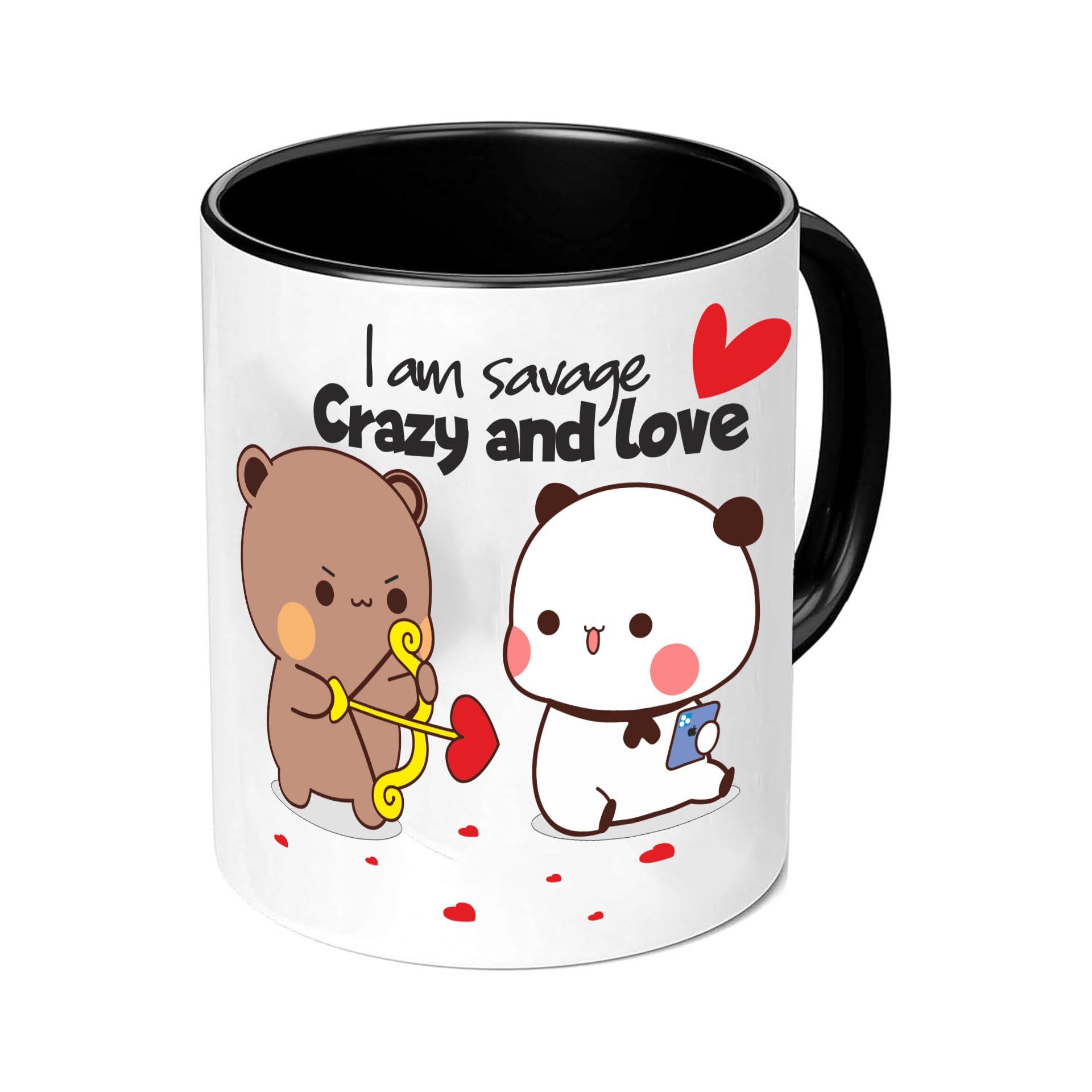 Crazy Love Bubu and Dudu Mug, white Ceramic 11oz 325ml Cup, Christmas Coffee Mug/Love Gift for Your Couples valentine's