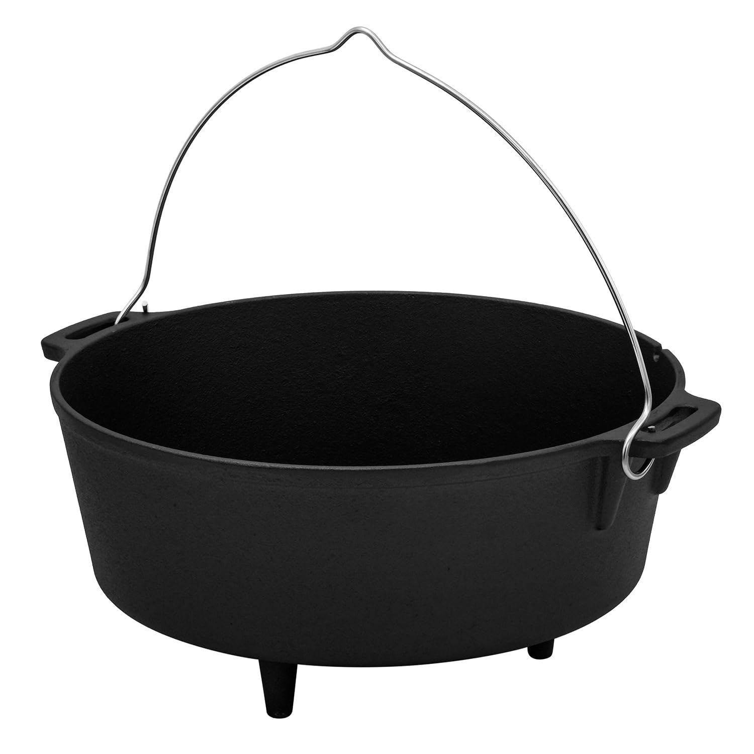 Dutch Oven Gusseisen 6,5 Liter mit Füßen – Schmortopf, Bräter mit Deckel für Grill, Lagerfeuer, BBQ – für Brotbacken, Schmoren, Braten und Kochen, ofen- und induktionsgeeignet