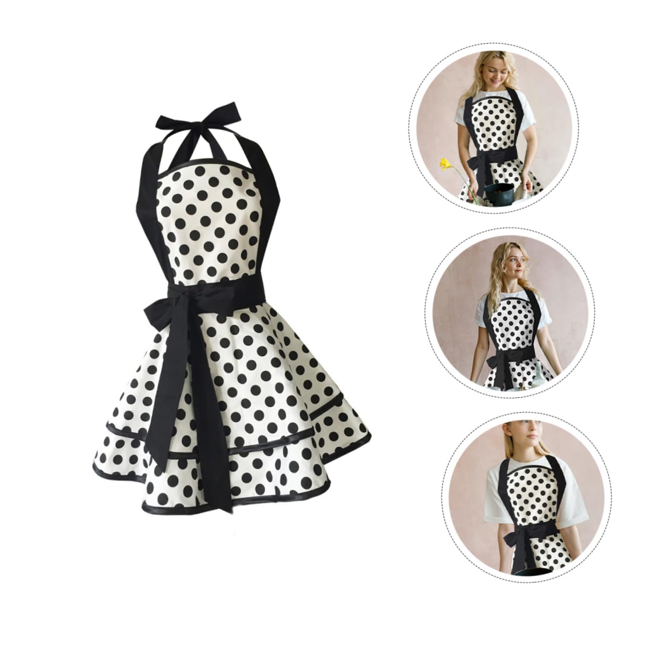 TOPBATHY Delantal de Doble de Algodón para Cocina Delantal Vintage para Adultos para Limpieza el Hogar o Eventos como Año
