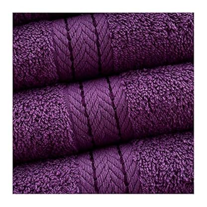 Lions Familien-Handtücher, 10-teiliges-Set, 100 % ägyptische Baumwolle, 4 x Gesicht, 4 x Hand, 2 x Badetuch, Premium Qualität, hoch wasserabsorbierendes Badzubehör, maschinenwaschbar, lila, 544746 – Bild 9