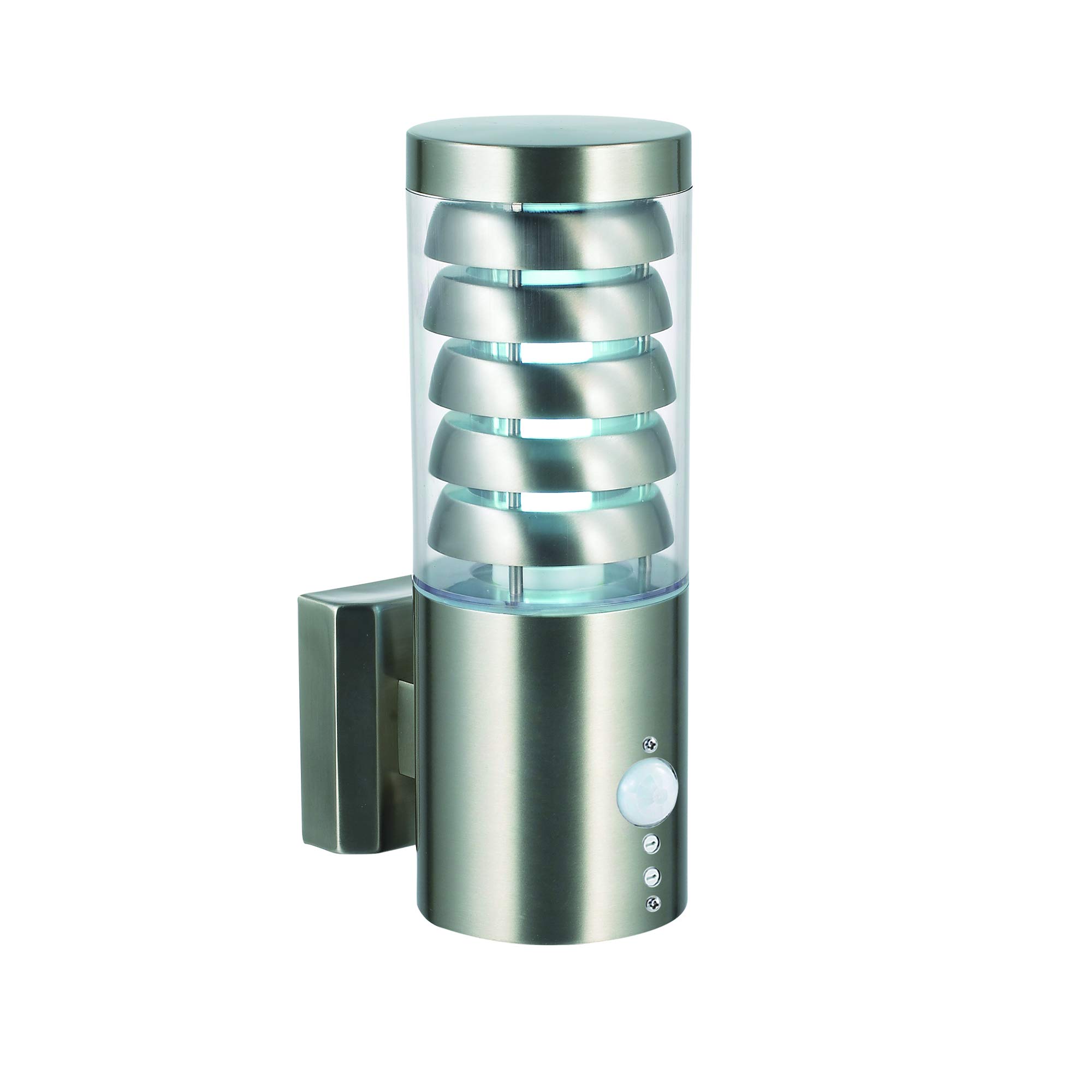 Outdoor Light Silver Tango LED Wall IP44 PIR Stainless Steel Saxby 92532