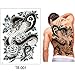 Glaryyears Super Big Full Back Covered Temporary Tattoos, 3 Pack Large Fake Realistic Tattoo Stickers for Adults Men Women, Scary Fierce Tiger Snake Serpent Design