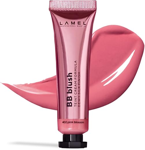 Lamel-402 BB Blush – Pink Blossom Cream Blush, Long-Lasting Glow & Matte Finish, Lightweight Formula,easy-To-Blend, Dermatologically Tested, Vegan & Cruelty-Free Blusher for…